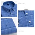 thumbnail image 4 of Camisa de cuello vuelto para hombre Camisa a cuadros de manga larga con botones de moda informal con bolsillo para el trabajo, 4 of 5