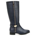thumbnail image 2 of Ferwind Women's Knee-High Boots Low Heels Buckle Straps Adult Navy 10, 2 of 7