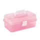 thumbnail image 2 of Caja organizadora de almacenamiento de 3 capas con bandeja, caja de suministros de costura y arte, caja de herramientas plegable Rosa, 2 of 7