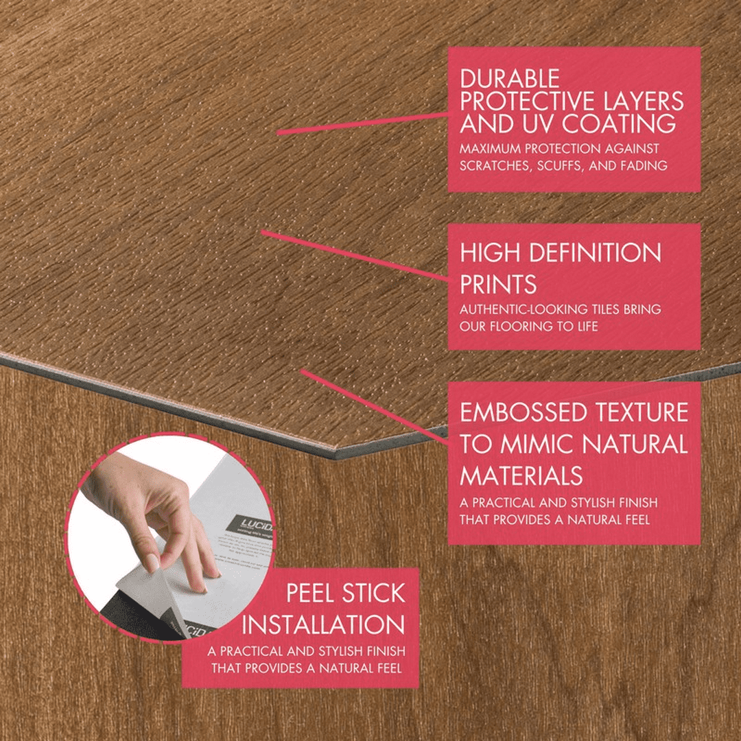 BaseCore HEX Java 12 MIL x 5.75 in. W Waterproof Peel and Stick Vinyl Plank Sample