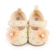 thumbnail image 4 of Yoyauz Baby Girl Mary Jane Shoes Anti Slip Rubber Sole Ballet Slippers Princess Dress Wedding Shoes Newborn Kids Shoes Toddler Shoes（0-12 Month）, 4 of 6