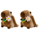 thumbnail image 1 of Mochila Felpa Capibara Bolso Piel para Estudiantes Niñas (con Flor) Rosa, 1 of 4