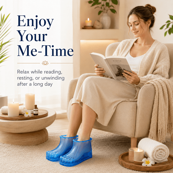 Foot Bath Shoes Portable Spa Boots - Thermal Massage Foot Soaking Shoes, Waterproof Footwear Personal Foot Care Tool Gift for Holiday Relaxation and Stress Relief