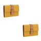 thumbnail image 3 of Sonducket Monedero Rectangular de tres pliegues para mujer, tarjetero de Color sólido, compartimento para efectivo, carpeta de fotos, billetera, Amarillo 2piezas, 3 of 6