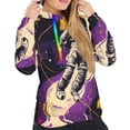 thumbnail image 4 of KLL Astronaut Floating purple Space for Womens Pullover Hoodie with Pocket Hooded Long Sleeve Shirts Sweatshirt for Women-X-Large, 4 of 7