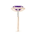 thumbnail image 3 of ANGARA Natural 2.28 Ct. Amethyst with Diamond Halo Ring in 14K Rose Gold for Women (Ring Size: 11.5), 3 of 10