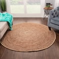 thumbnail image 2 of Jute Round Natural Braided Reversible Area Rug , Eco Friendly Rustic Farmhouse Boho Carpet for Living Room, Bedroom, Kitchen, Dining, Coffee, 4 FT, 2 of 5