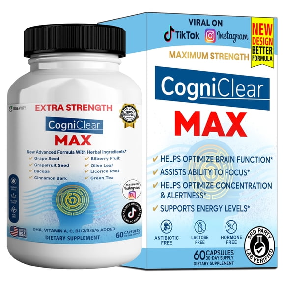 GreenVify Cogniclear Max – Daily Brain, Memory & Focus Wellness Support Dietary Supplement