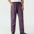 thumbnail image 2 of sususu Sweatpants Men Loose Fit,Men's Casual Straight Fit Trousers Water Outdoor Hiking Workwear Comfortable Loose Daily Wear Pants,Purple,XL, 2 of 6