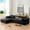 Black, variant on Harper & Bright Designs Foam Modular L-Shaped Boucle Sectional Sofa with Chaise & Free Side Table, Wrinkle-Resistant Wide Seat, Customizable Couch for Living Room/Apartment, 112" Beige