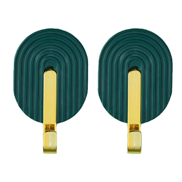 Ounissouiy Ganchos autoadhesivos adhesivos de plástico para montaje en pared, 2 uds., colgador de puerta, bolsa trasera, toallero, soporte para Almacenamiento y organización del hogar Verde