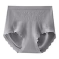 thumbnail image 2 of Sentmoon sous-Vêtements pour Femmes Culottes Taille Haute Extensibles Invisibles Post-Partum Sans Pincement Rehausseur de Hanches Strings Sans Couture pour Taille Sans Rouleau Gris, 2 of 3