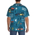 thumbnail image 5 of KLL Construction Trucks Print Men's Shirt Short Sleeve Button Down Summer Cuba Beach Shirts- Small, 5 of 7