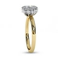 thumbnail image 3 of Wedding Engagement Rings For Women |  Center 8x6mm Oval Cut Lab Created Moissanite Solitaire Cluster Style Promis Ring in 14K Solid Yellow Gold, Ring Size 8.5, 3 of 6