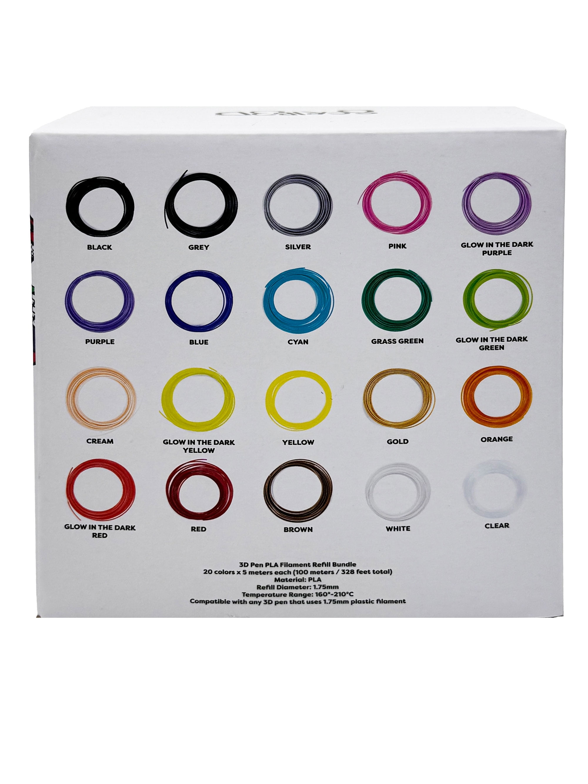 (2 pack) SCRIB3D Filament Refills (20 Colors, 1.75mm PLA)