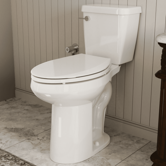 Los Flexi 21" Tall Toilet for Seniors, Comfort Elongated Two-Piece, Soft-Closing Seat, 1.28 GPF Single Flush, 12" Rough-In
