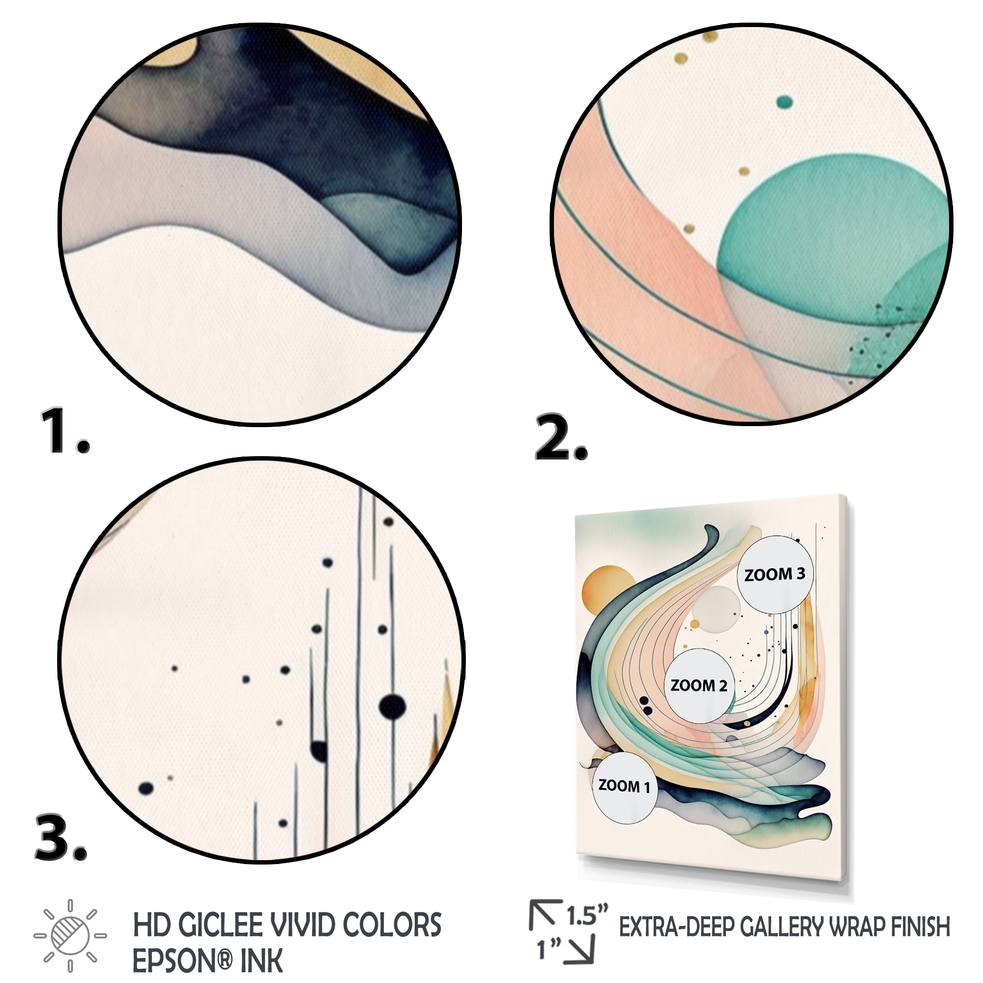 Designart Vibrant Watercolor Movement I Canvas Wall Art