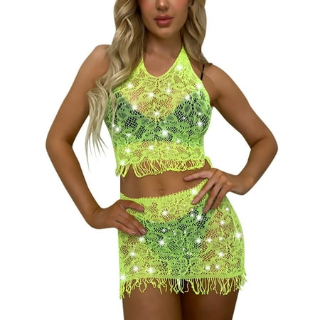 

TWIFER Lingerie for Women Fashion Floral Lace Two Piece Hot Drill Lace Set