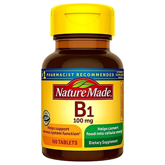 Nature Made Vitamin B-1 100 mg Tablets - 100 ct, Pack of 2