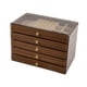 thumbnail image 4 of Joyero de madera con forro suave, apilable, de escritorio, multicapa, multiusos, transparente 5 capas, 4 of 9