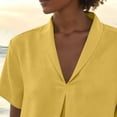thumbnail image 4 of Juesizh Shirt Dresses for Women Plus Size Solid Color Midi Dress Casual Loose Short Sleeve Pockets Lapel Shirt Dress, S-3XL, 4 of 7
