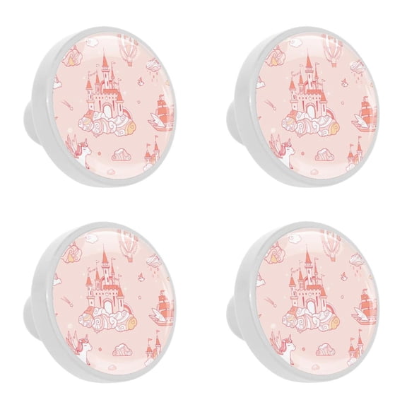 4 Pcs Magic Cloud Castle Knobs for Kitchen Cabinet Cupboard Dresser Bookcase Drawer Pulls Handles Round Home Decor