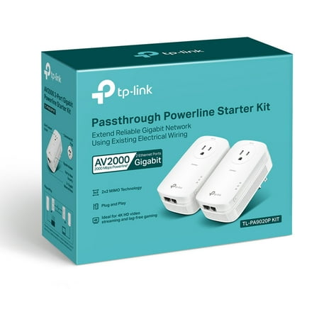 TP-Link - 2-Port Gigabit Powerline Starter Kit - White