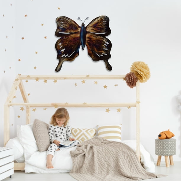 Metal mariposas escultura regalos mariposas pegatinas de pared para el hogar sala de estar Hugtrwg Para estrenar