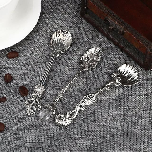 Spptty Vintage Style Cutlery Coffee Spoon Dessert Spoon Teaspoon Kitchen Tableware,Coffee Spoon,Teaspoon