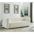 thumbnail image 4 of Maklaine Contemporary Deep Channel Tufted Soft Rich Cream Finish Velvet Sofa, 4 of 16
