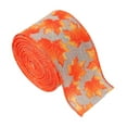 thumbnail image 2 of yulier Fall Ribbon, 2.48"W Plaid Wired Edge Ribbon with Pumpkin Maple Leaf Pattern, Thanksgiving Theme Ribbon Roll Rustic Autumn Harvest Ribbon for Gift Wrapping, Making Wreath Bows, 2 of 6