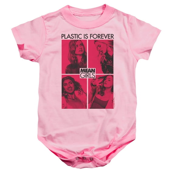 Mean Girls Plastic is Forever Unisex Infant Snap Suit for Baby (18 Months) Pink