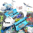 thumbnail image 3 of Lucky Doug Plane Toys for Toddlers Ages 1-6, Toddlers Airplane Playset with 10 Cars Toys, Light & Sound, Toys for 3-6 Years Old Boys Gifts, 3 of 11