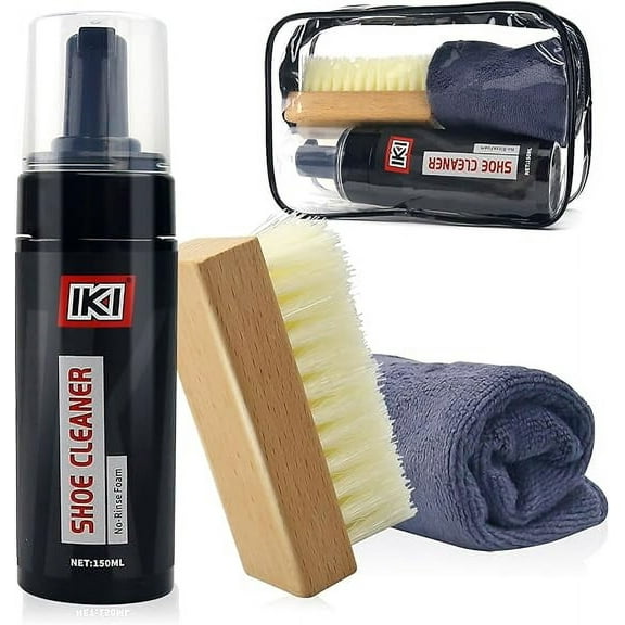 RKXQTShoe Care Kit: Advanced Shoe Cleaner, High-Fiber Brush and Towel for Perfect Polishing