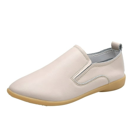 

Fsqjgq Womens Shoes Fashion Womens Breathable Lace up Shoes Flats Casual Shoes Beige 40