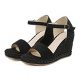 thumbnail image 2 of Vedolay Ladies Sandals Sandals for Women Casual Flat Slippers Ring Toe Sandals,Black 8.5, 2 of 5