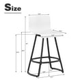 thumbnail image 3 of Andeworld 30" Swivel Bar Stools with Backs Plastic Counter Height Stools with Metal Legs (Set of 4, White）, 3 of 7