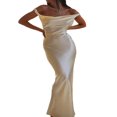 thumbnail image 1 of CNKOO Women Long Dress  Sleeveless Draped Neck Backless Lacing Slim Fit Dress for Party Cocktail Evening, 1 of 3