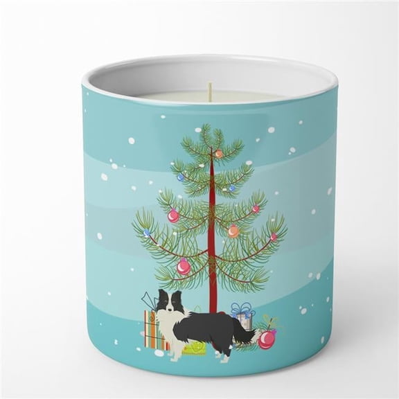 Border Collie Christmas Tree 10 oz Decorative Soy Candle 3.25 in x 3.75 in