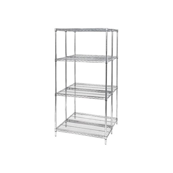 Quantum Wire Shelving Starter Kit - Shelf rack - 4 shelves - chrome