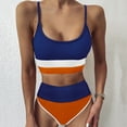 thumbnail image 4 of Cheers US Women's High Waisted Bikini Cut Out Sports Crop Top Color Block Swimsuit, 4 of 7