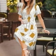 thumbnail image 3 of Vsdgher Bière pour Femmes Été 2025 Décontracté Robes Midi Maxi Légères Manches Courtes Col Rond Robe de Plage, 3 of 6
