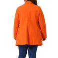 thumbnail image 4 of Women's Plus Size Notched Lapel Double Breasted Long Coat for Stylish Winter Wear 3X Orange, 4 of 7