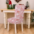 thumbnail image 3 of Christmas Chair Covers Set of 4 Pink Christmas Dining Removable Xmas Holiday Chair Slipcovers for Dining Room, Christmas Party Decoration, 3 of 6