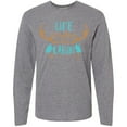 thumbnail image 3 of Inktastic Life Is Better At The Cabin, Deer Antlers, Camping Long Sleeve T-Shirt, 3 of 5