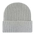 thumbnail image 2 of Qwertyu Men Women Knit Skully Beanie Hat Ski Cap Cuff Slouchy Plain Solid Warm Winter Light Gray, 2 of 3