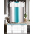 thumbnail image 6 of No Hook Cloth Fabric Shower Curtain with Snap in Liner, Turquoise Gray Ombre Waterproof Shower Curtains Set with See Through Top Window, Farmhouse Teal Gradient Modern Art Bath Curtains 36"x72", 6 of 6