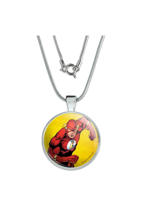 The Flash Character 1" Pendant with Sterling Silver Plated Chain