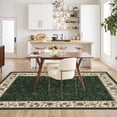 thumbnail image 4 of Floral 8x10 Living Room Green Rugs Washable Soft Bedroom Area Rug Retro Accent Large Under Table Carpet for Dining Room Low Pile Stain Resistant Floor Cover for Home Office, 4 of 9