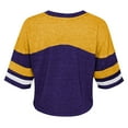 thumbnail image 3 of Girls Youth Purple LSU Tigers Sunday Friday Sleeve Stripe Jersey T-Shirt, 3 of 3